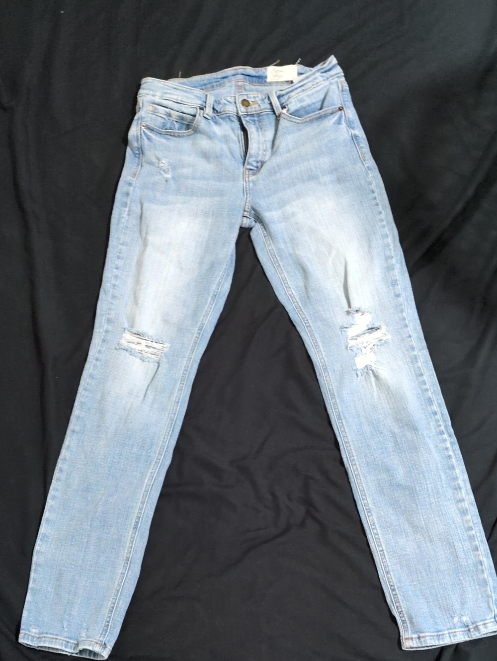 Cosmic Blue Love Light Blue Distressed Women's Jeans